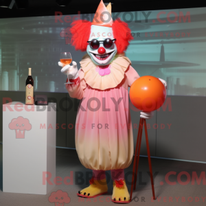 Peach Evil Clown mascot...
