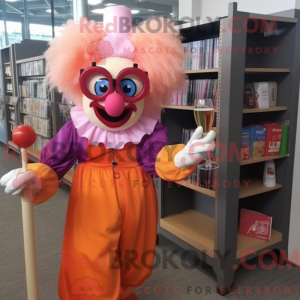 Peach Evil Clown mascot...