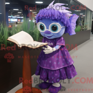 Purple Betta Fish mascot...