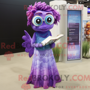 Purple Betta Fish mascot...