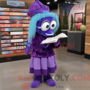 Purple Betta Fish mascot...