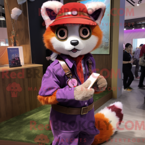 Lavender Red Panda mascot...