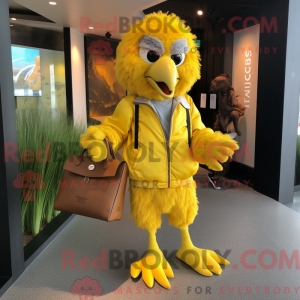 Gul Harpy maskot kostume...