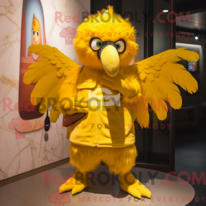 Gul Harpy maskot kostume...