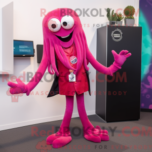 Magenta Squid mascot...