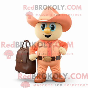 Peach Cowboy mascot costume...