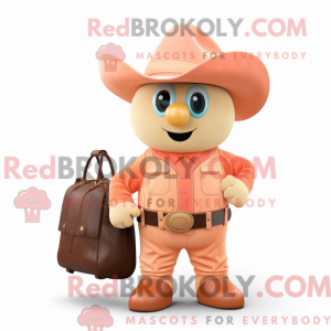 Peach Cowboy maskot kostume...