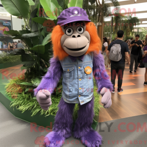 Lavendel orangutang maskot...