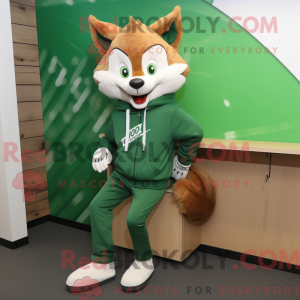 Green Fox-maskotdraktfigur...
