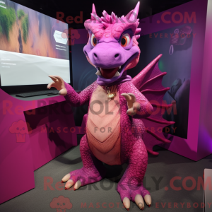 Magenta Dragon Maskot...