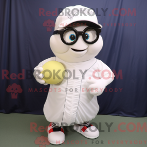 Hvid baseball bold maskot...