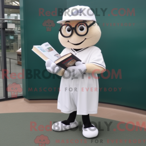 Hvid baseball bold maskot...