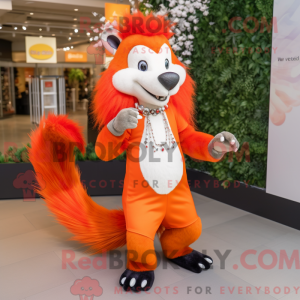 Orange Skunk mascot costume...