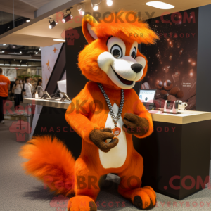 Orange Skunk mascot costume...