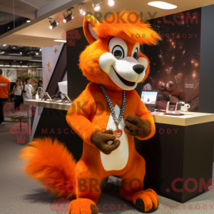 Orange Skunk maskot kostume...