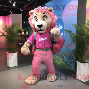 Pink Smilodon mascot...