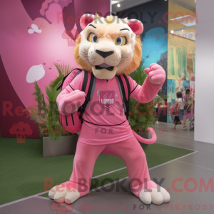 Rosa Smilodon Maskottchen...