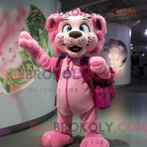 Pink Smilodon mascot...