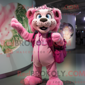 Rosa Smilodon Maskottchen...