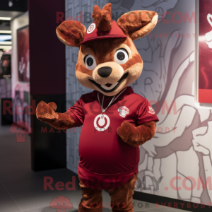 Maroon Deer mascot costume...
