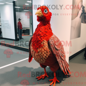 Rød Fasan maskot kostume...