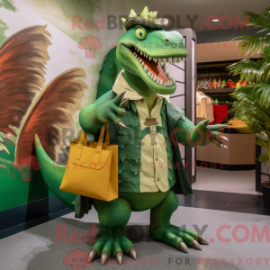 Grøn Spinosaurus maskot...