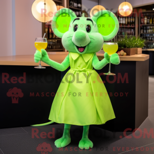 Mascotte de souris vert...