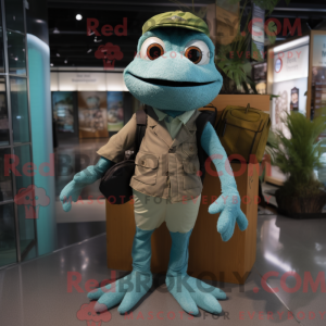 Postava maskota Teal Frog...