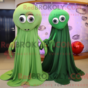 Olive Squid mascot costume...