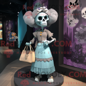 Gray Skull mascot costume...