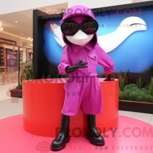 Magenta Killer Whale maskot...
