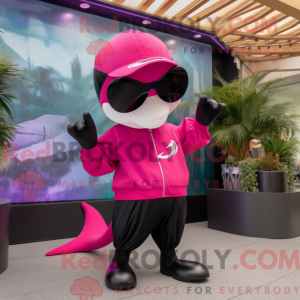 Magenta Killer Whale maskot...