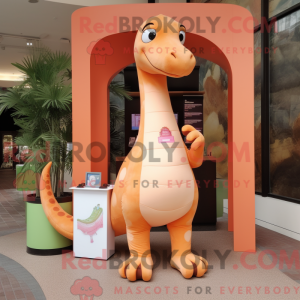 Peach Brachiosaurus mascot...