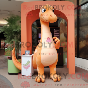 Peach Brachiosaurus maskot...
