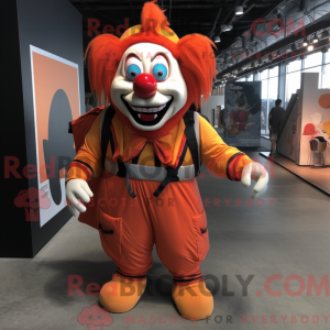 Orange Evil Clown maskot...