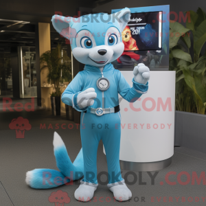 Sky Blue Weasel mascot...