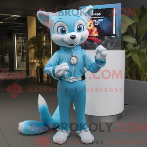 Sky Blue Weasel maskot...