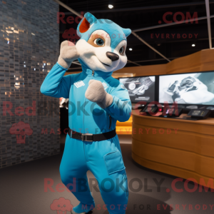 Sky Blue Weasel maskot...