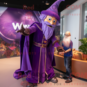 Mascotte de magicien violet...