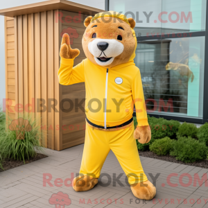 Gele Otter-mascottekostuum...
