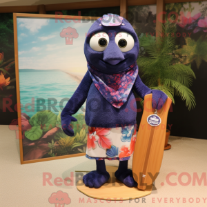 Navy Plum maskot kostume...