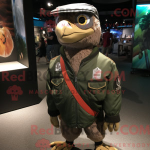 Olive Hawk-mascottekostuum...