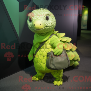 Limegrøn Pangolin maskot...