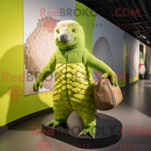Lime Green Pangolin mascot...