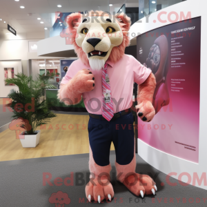 Pink Smilodon maskot...