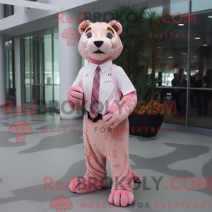 Pink Smilodon maskot...