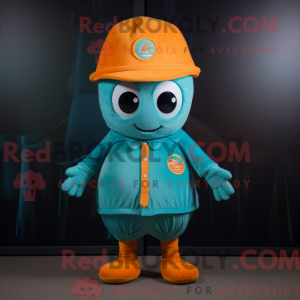 Teal Orange mascot costume...