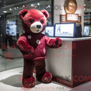 Maroon Teddy Bear máscara...