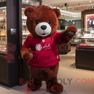 Maroon Teddy Bear máscara...