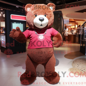 Maroon Teddy Bear máscara...